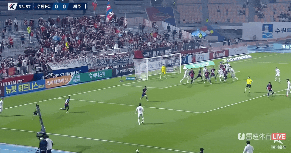 ⚽韩K联半场：巴塞洛斯建功，水原FC暂0-1济州SK